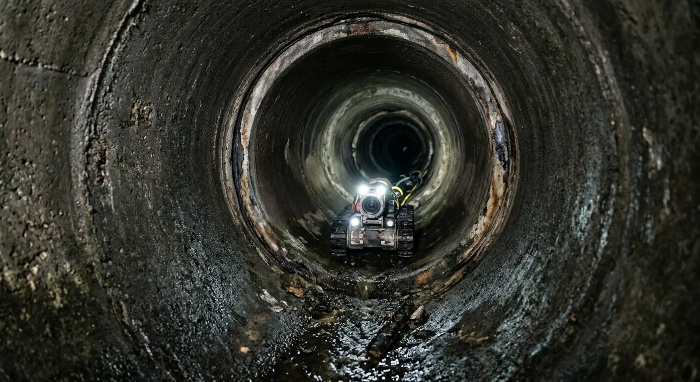 Robotic sewer camera inspecting pipe interior for Sewer Line Repair in Fort Dodge